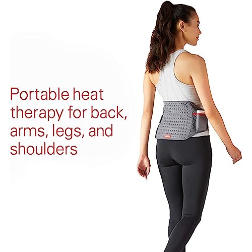Sunbeam Cordless Heating Pad, Portable and Rechargeable for Back, Shoulder and Cramps Pain Relief, 9.5 x 12", Slate Grey