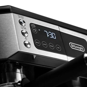 De'Longhi All-in-One Combination Coffee Maker & Espresso Machine + Advanced Adjustable Milk Frother for Cappuccino & Latte + Glass Coffee Pot 10-Cup, COM532M black