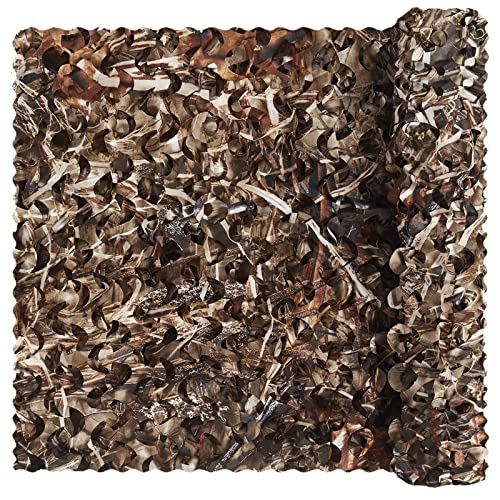 Senmortar Camo Netting, Bulk Roll Camouflage Netting Dry Grass Camo 5 x 9.8 ft, Military Hunting Mesh Nets Free Cutting for Hunting Blind Sunshade Shooting Theme Party Decoration