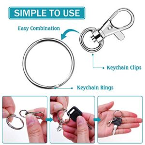 140Pcs Keychain Hooks with Key Rings, Flasoo Keychain Hardware with 70Pcs Swivel Clasps Lanyard Snap Hook and 70Pcs Keychain Rings for DIY Crafts, Resin and Jewelry Making