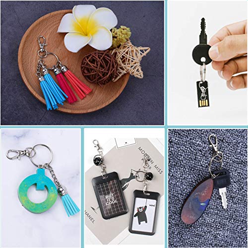 140Pcs Keychain Hooks with Key Rings, Flasoo Keychain Hardware with 70Pcs Swivel Clasps Lanyard Snap Hook and 70Pcs Keychain Rings for DIY Crafts, Resin and Jewelry Making