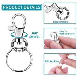 140Pcs Keychain Hooks with Key Rings, Flasoo Keychain Hardware with 70Pcs Swivel Clasps Lanyard Snap Hook and 70Pcs Keychain Rings for DIY Crafts, Resin and Jewelry Making