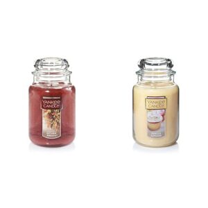 yankee candle large jar candle, autumn wreath™ & large jar candle vanilla cupcake
