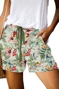 onlyshe women's floral shorts athletic workout running lounge short pants with pockets