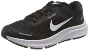 nike women's w air zoom structure 23 running shoe, black white anthracite, 8