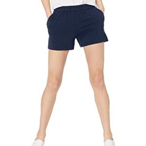 Amazon Essentials Women's Classic-Fit Knit Pull-On Short, Navy, Small