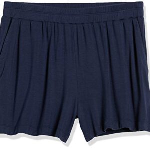 Amazon Essentials Women's Classic-Fit Knit Pull-On Short, Navy, Small