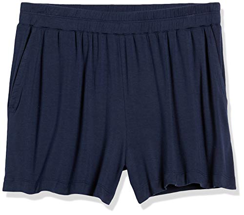 Amazon Essentials Women's Classic-Fit Knit Pull-On Short, Navy, Small