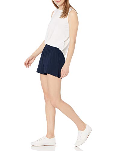 Amazon Essentials Women's Classic-Fit Knit Pull-On Short, Navy, Small