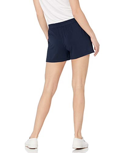 Amazon Essentials Women's Classic-Fit Knit Pull-On Short, Navy, Small