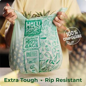 Holy Scrap! Compostable Trash Bags 8 Gallon - Pack of 50 - Trash Bags Medium/Small - Garbage Kitchen Compost Bags - Eco Friendly Trash Bags or Compost Bin Liner - Bio Compostable Bags