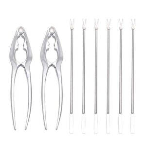 household tools stainless steel set 8pcs lobster crackers and picks set walnut opener crab leg tools stainless steel seafood crackers forks nut set zinc alloy household tool set