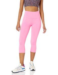 amazon essentials women's active sculpt high rise capri legging (available in plus size), bright pink, x-small