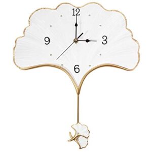 keenkee elegant wall clock with pendulum battery operated non ticking silent unique home decorative fancy hanging clocks for living room kitchen bedroom office dining bathroom aesthetic decor