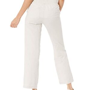 Amazon Essentials Women's Linen Blend Drawstring Wide Leg Pant (Available in Plus Size), Ecru, Large