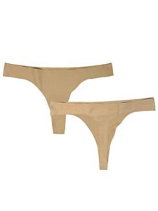 capezio women's seamless thong, nude, medium