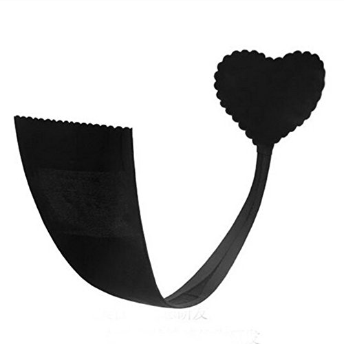 Amoreza by SKS C Style Invisible No Panty Line Heart Shaped Strapless C-String Thong (XL, Black, x_l)