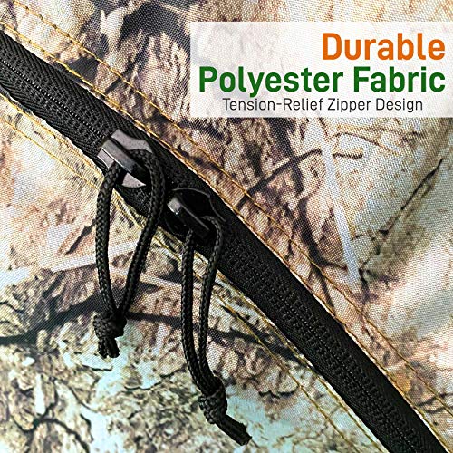 SereneLife Two Person Hunting Blind - Water Resistant Durashell Plus Hunting Ground Blind Tent Pop Up Blinds for Hunting w/Shadow Guard, Polyester Fabric, Includes Carry Bag/Tie-Down Cords - SLHT49