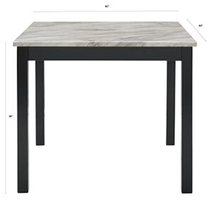 New Classic Furniture Celeste Faux Marble Counter Dining Table with Four Chairs, 5-Piece, Black