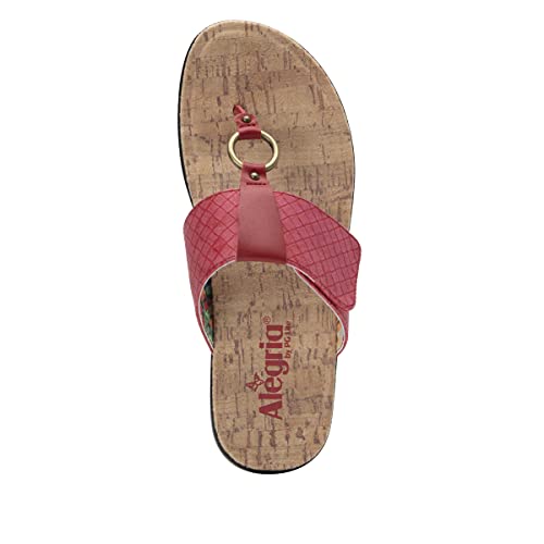 Alegria Women's Lanie Red Thong Sandal 10 M US