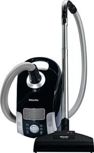 miele compact c1 turbo team bagged canister vacuum, obsidian black