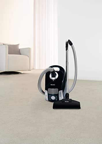 Miele Compact C1 Turbo Team Bagged Canister Vacuum, Obsidian Black