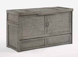night & day furniture murphy cube cabinet bed ready-to-assemble with sds custom 6" memory foam mattress (rural grey)
