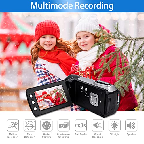 Vmotal Video Camera Camcorders 24 MP Digital Camera Video Recorder FHD 1080P 30FPS 2.7 Inch Vlogging Camera YouTube TikTok Camcorder for Kids Children Student Teenager Beginner