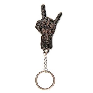 jinx cyberpunk 2077 silverhand metal key chain, metallic, 2.75" tall