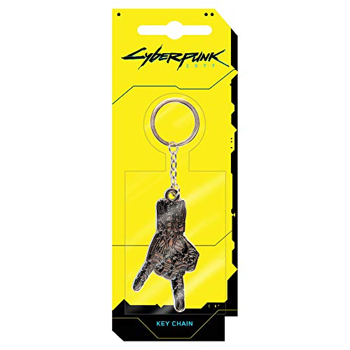 JINX Cyberpunk 2077 Silverhand Metal Key Chain, Metallic, 2.75" Tall