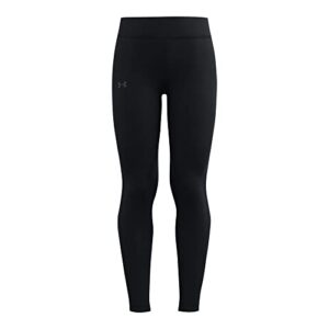 under armour girls motion leggings , black (001)/white , youth small