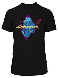 jinx cyberpunk 2077 cyber enhanced men's gamer graphic t-shirt, black, medium