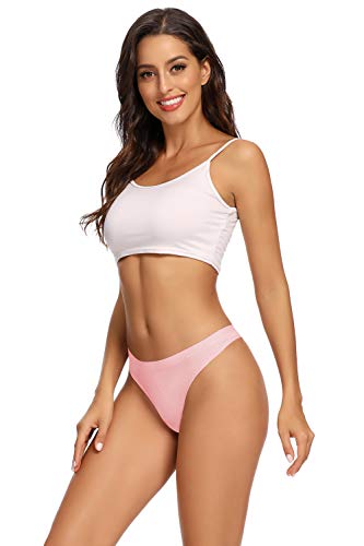 voenxe Seamless Thongs for Women No Show Thong Underwear Women 5-10 Pack (F-5 Pack Bright Color, Medium)