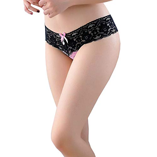 Celamirio Women's Sexy Lace Panties Underwear Plus Size Pink XXXL