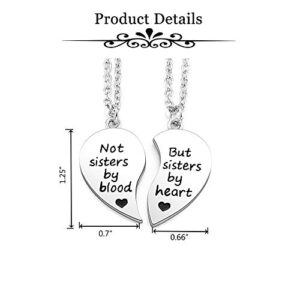 Top Plaza 2 Pcs Best Friends Friendship Bff Sister Gifts Necklaces Set Puzzle Matching Heart Alloy Pendant Necklaces - Not sisters by blood/But sister by heart