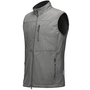 outdoor ventures men's running vest outerwear, lightweight windproof fleece-lined softshell sleeveless jacket for golf