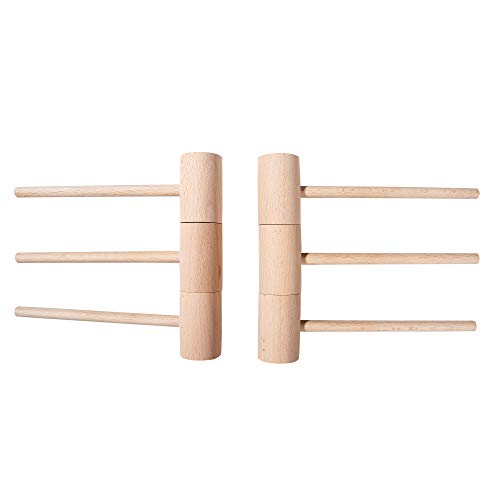 6Pcs Wooden Hammers, Natural Hardwood Crab Lobster Seafood Mallets