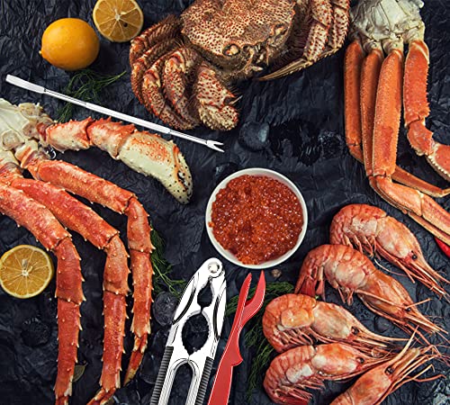 WENDOM Professional 10pcs Crab Leg Crackers and Tools Set with Storage Bag for Lobster, Crawfish, Prawns, Shrimp, Seafood Tools Easy Opener Shellfish Picks Knife