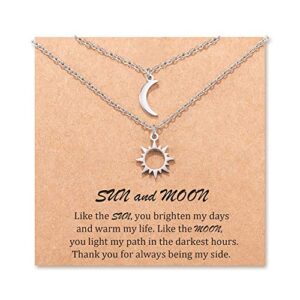 manven best friend necklaces for 2 girls sun and moon friendship necklaces for teen girls sisters bff friend gifts for best friend