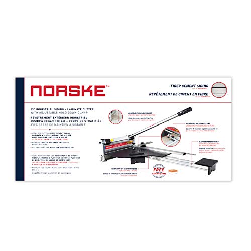 Newly Launched Norske Tools NMAP006 13 inch Laminate Flooring and Siding Cutter with CLAMP and Sliding Extension Table including BONUS Honing Stone