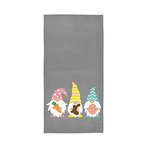 QUGRL Cute Gnomes Hand Towels Easter Rabbit Soft Quality Premium Washcloths Kitchen Dish Towels Bathroom Decor for Guest Hotel Spa Gym Sport 30 x 15 inches