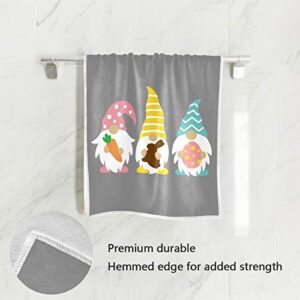 QUGRL Cute Gnomes Hand Towels Easter Rabbit Soft Quality Premium Washcloths Kitchen Dish Towels Bathroom Decor for Guest Hotel Spa Gym Sport 30 x 15 inches