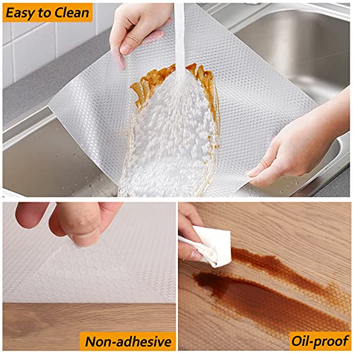 ANOAK Shelf Liner Non Adhesive Cabinet Liner, 17.5 Inch x 10 FT(120 Inch) Drawer Liners Washable Durable Shelf Liner for Kitchen Cabinets, Pantry Shelves