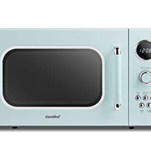 COMFEE' CM-M091AGN Retro Microwave with Multi-stage Cooking, 9 Preset Menus and Kitchen Timer, Mute Function, ECO Mode, LED digital display, 0.9 cu.ft, 900W, Green