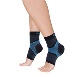 copper fit ice plantar fascia compression foot and ankle sleeve infused with menthol, small/medium, 1 pair