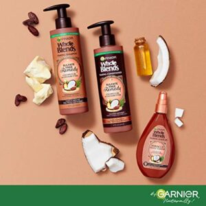 Garnier Whole Blends Sulfate Free Remedy Coconut Oil & Cocoa Butter Taming Shampoo and Conditioner Set for Very Frizzy Hair with Sample, 12 Fl Oz, 1 Kit (Packaging May Vary)