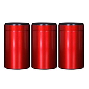 healifty metal sugar canisters 3pcs round metal tins with lids empty tin box containers decorative candle tins gift candy loose tea storage organizer wedding favor boxes(red size 160) tin gift box