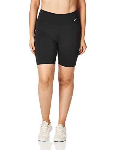 Nike One Women's Mid-Rise 7" Bike Shorts DD0243-010 Size M Black/White