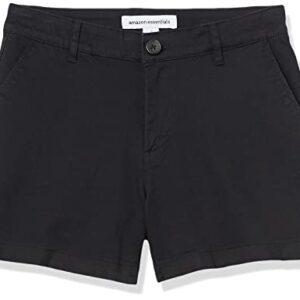 Amazon Essentials Women's Mid-Rise Slim-Fit 3.5 Inch Inseam Khaki Short, Black, 6