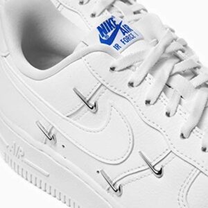 Nike Women's Air Force 1 '07 Shoes, White/Hyper Royal/Black/White, 8.5